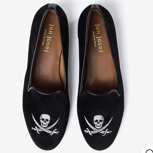 Jon Josef Gatsby Skull Flats Velvet Loafers